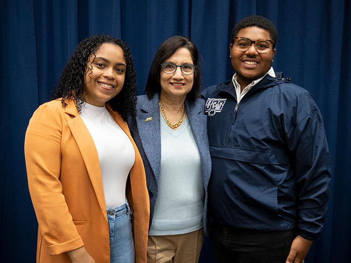 Students with President Bedapudi